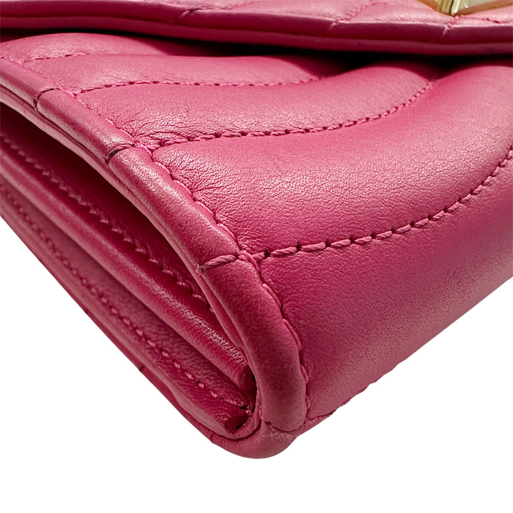 LOUIS VUITTON ルイ・ヴィトン ニューウェーブ ロングウォレット 長財布 フリージア M63820 レザー レディース 【中古】