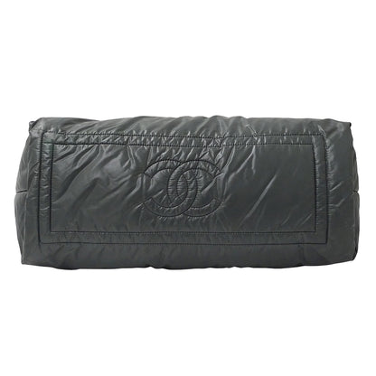 CHANEL シャネル トートバッグ コココクーン トートMM グレー シルバー金具 ナイロン レディース 【中古】