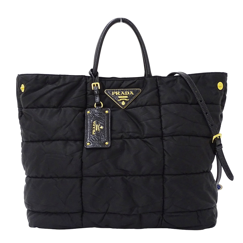 PRADA プラダ クリスピー 2wayバッグ ブラック BN1595 ナイロン レディース 【中古】