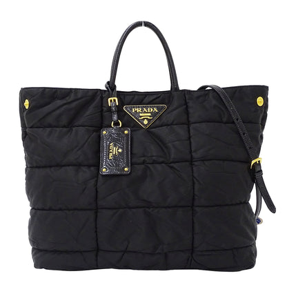 PRADA プラダ クリスピー 2wayバッグ ブラック BN1595 ナイロン レディース 【中古】