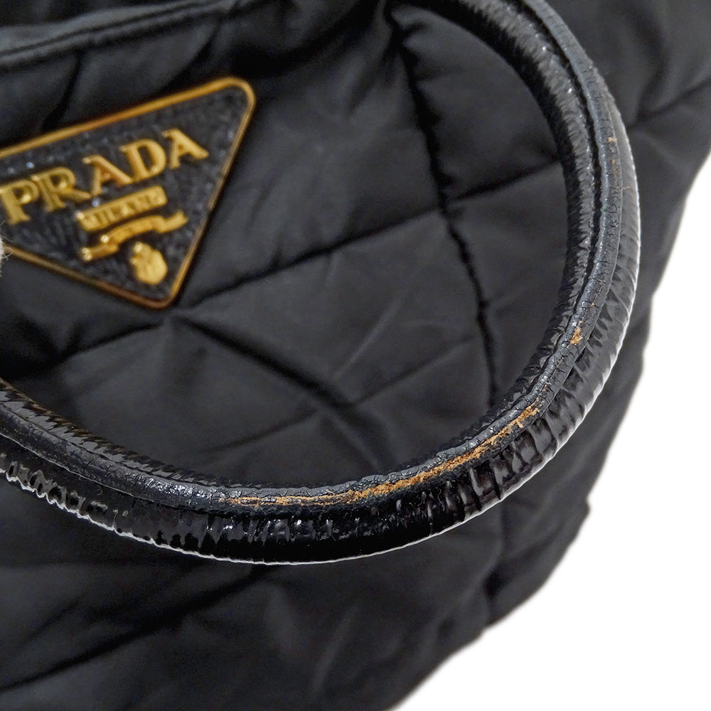 PRADA プラダ クリスピー 2wayバッグ ブラック BN1595 ナイロン レディース 【中古】