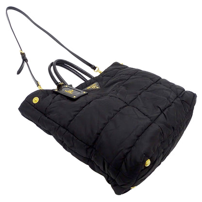 PRADA プラダ クリスピー 2wayバッグ ブラック BN1595 ナイロン レディース 【中古】