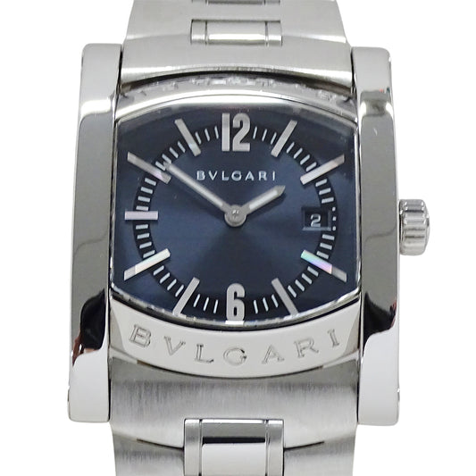 BVLGARI ブルガリ アショーマ AA39S ボーイズ 腕時計 クオーツ QZ ステンレス SS ネイビー 磨き済み 【中古】
