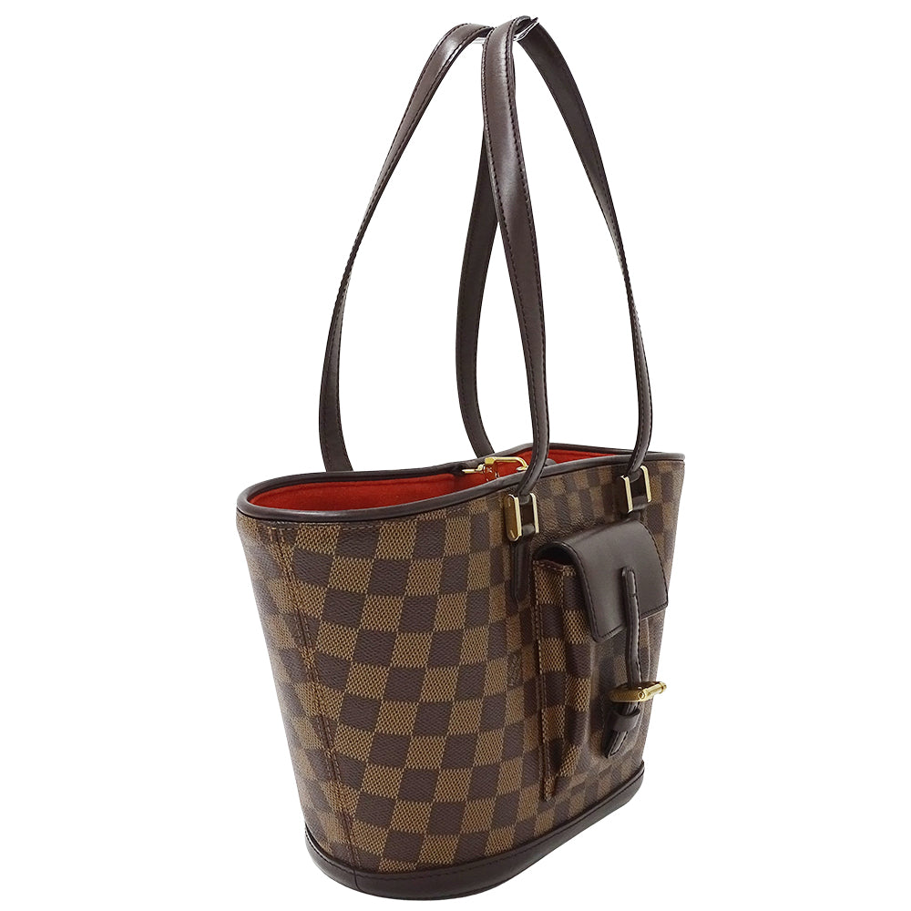 LOUIS VUITTON ルイ・ヴィトン マノスク PM トートバッグ ダミエ ダミエエベヌ N51121 ダミエキャンバス レディース 【中古】