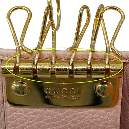 GUCCI グッチ ダブルG キーケース キーケース プチマーモント ピンク 456118 レザー レディース 【中古】