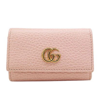 GUCCI グッチ ダブルG キーケース キーケース プチマーモント ピンク 456118 レザー レディース 【中古】