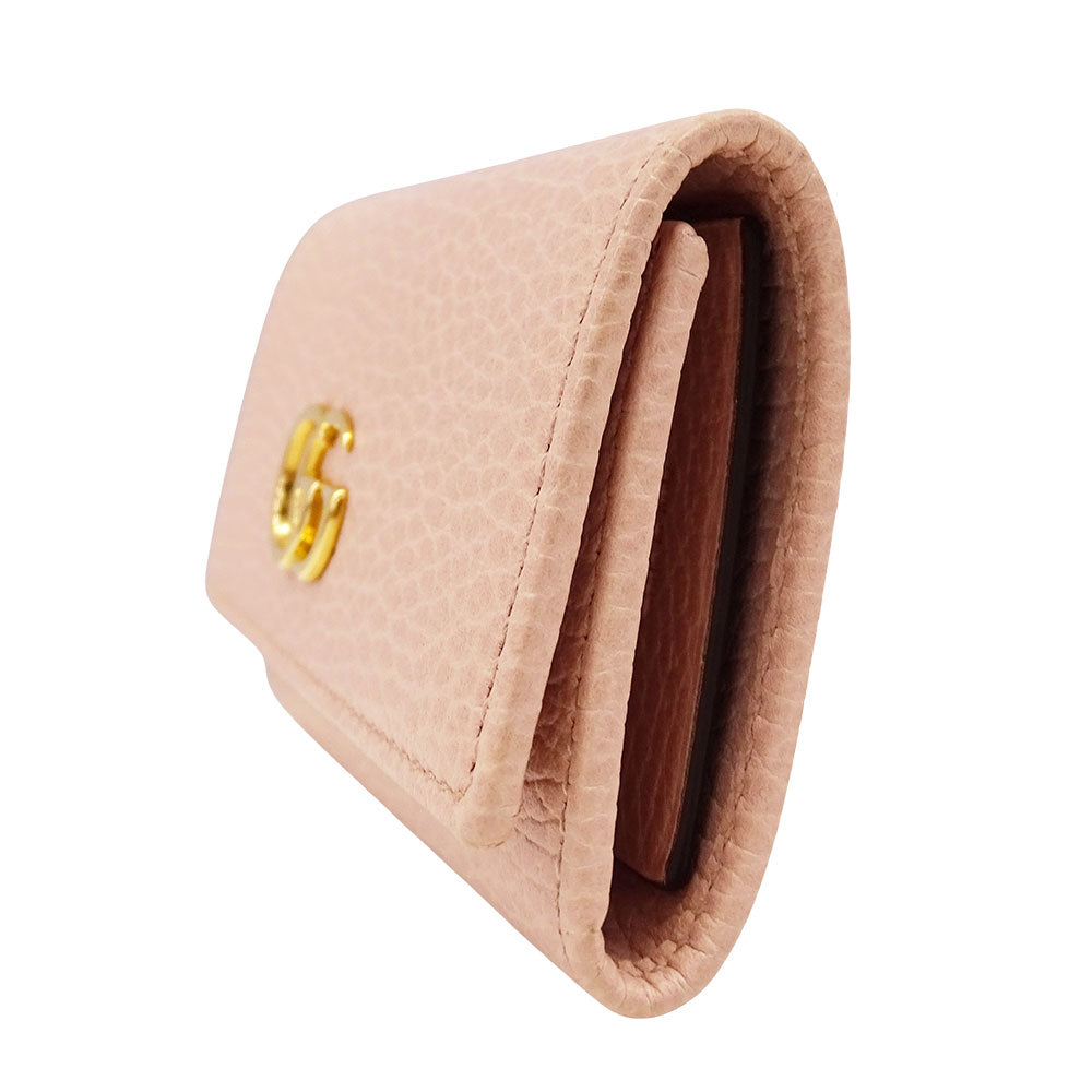 GUCCI グッチ ダブルG キーケース キーケース プチマーモント ピンク 456118 レザー レディース 【中古】