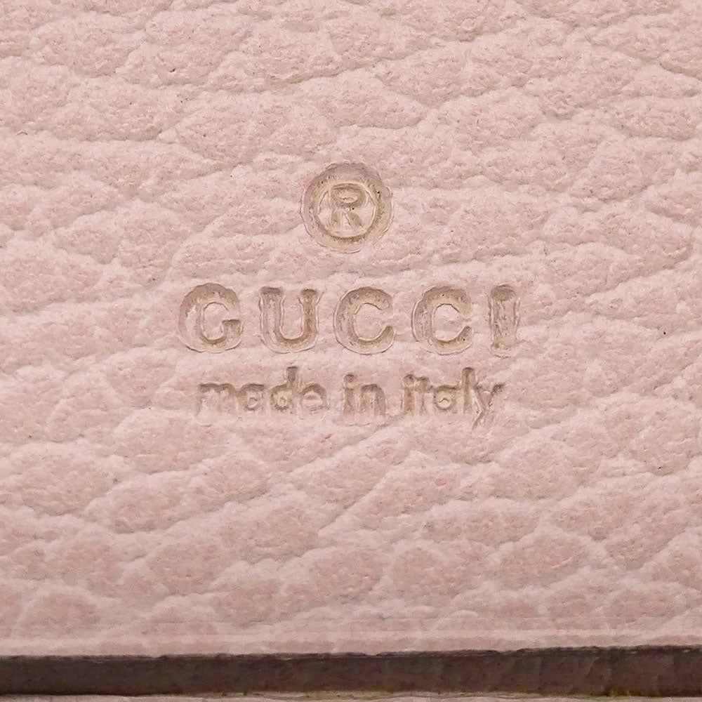 GUCCI グッチ ダブルG キーケース キーケース プチマーモント ピンク 456118 レザー レディース 【中古】
