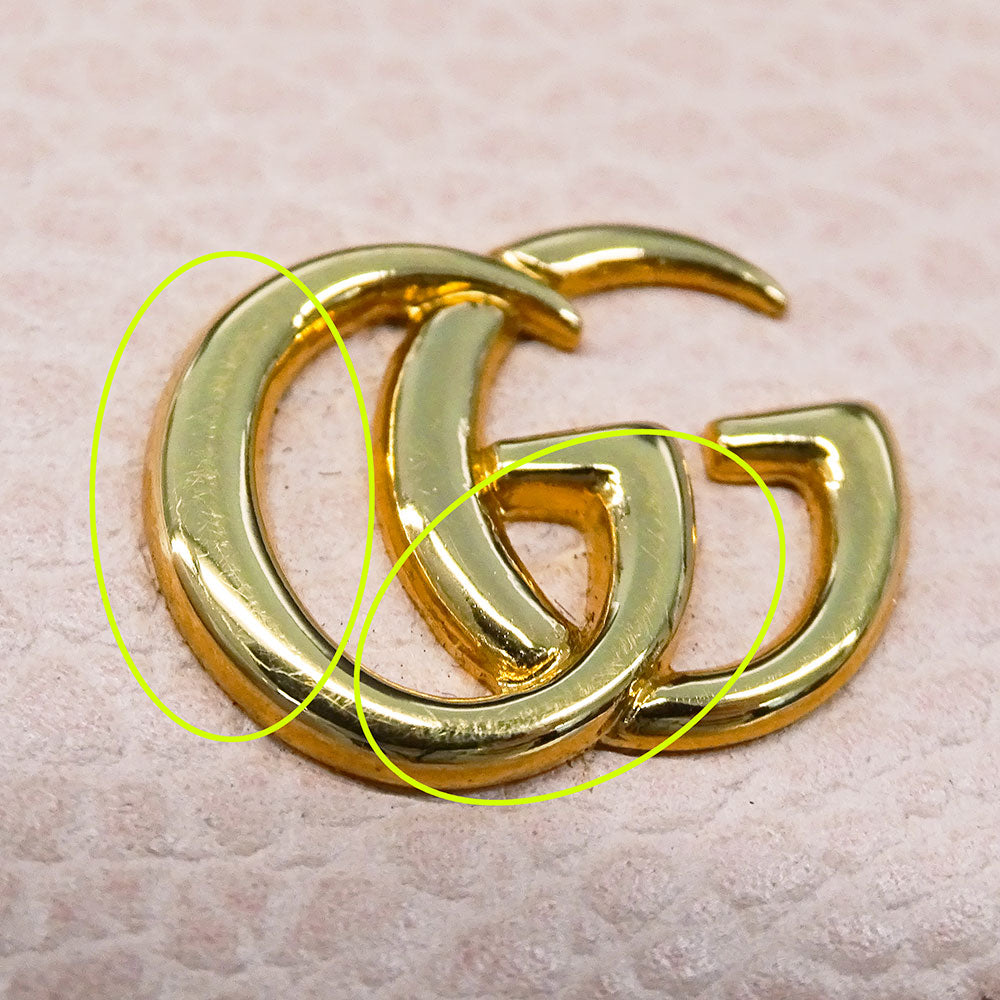 GUCCI グッチ ダブルG キーケース キーケース プチマーモント ピンク 456118 レザー レディース 【中古】
