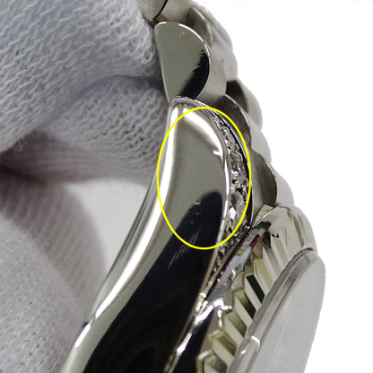 ROLEX ロレックス デイトジャスト 178239 D番 ボーイズ 腕時計 自動巻き AT 750WG ホワイトゴールド 10P ダイヤモンド ブラック 磨き済み 【中古】