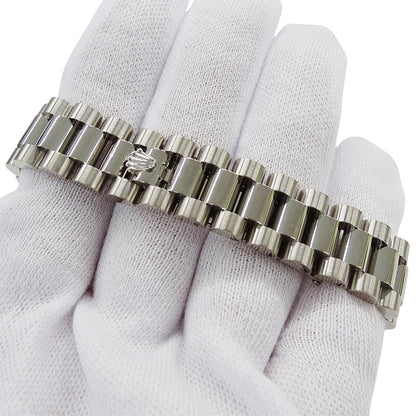 ROLEX ロレックス デイトジャスト 178239 D番 ボーイズ 腕時計 自動巻き AT 750WG ホワイトゴールド 10P ダイヤモンド ブラック 磨き済み 【中古】