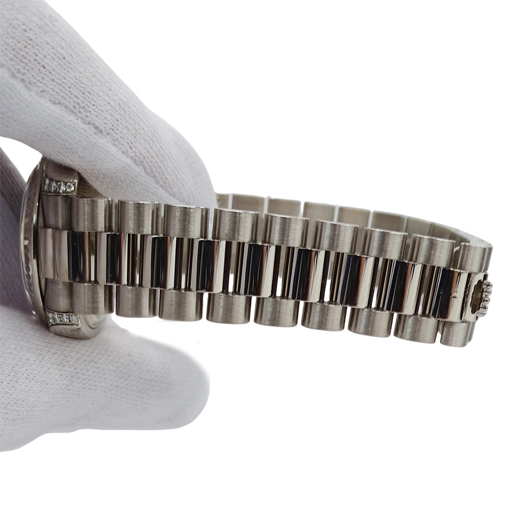 ROLEX ロレックス デイトジャスト 178239 D番 ボーイズ 腕時計 自動巻き AT 750WG ホワイトゴールド 10P ダイヤモンド ブラック 磨き済み 【中古】