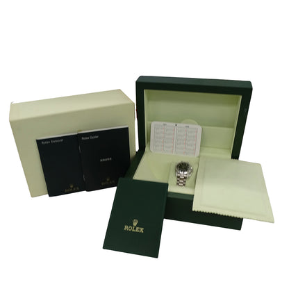 ROLEX ロレックス デイトジャスト 178239 D番 ボーイズ 腕時計 自動巻き AT 750WG ホワイトゴールド 10P ダイヤモンド ブラック 磨き済み 【中古】