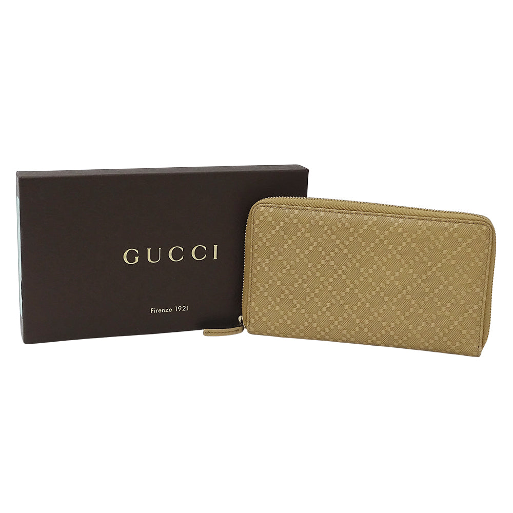GUCCI グッチ 長財布 ディアマンテ ベージュ 321117 レザー レディース 【中古】
