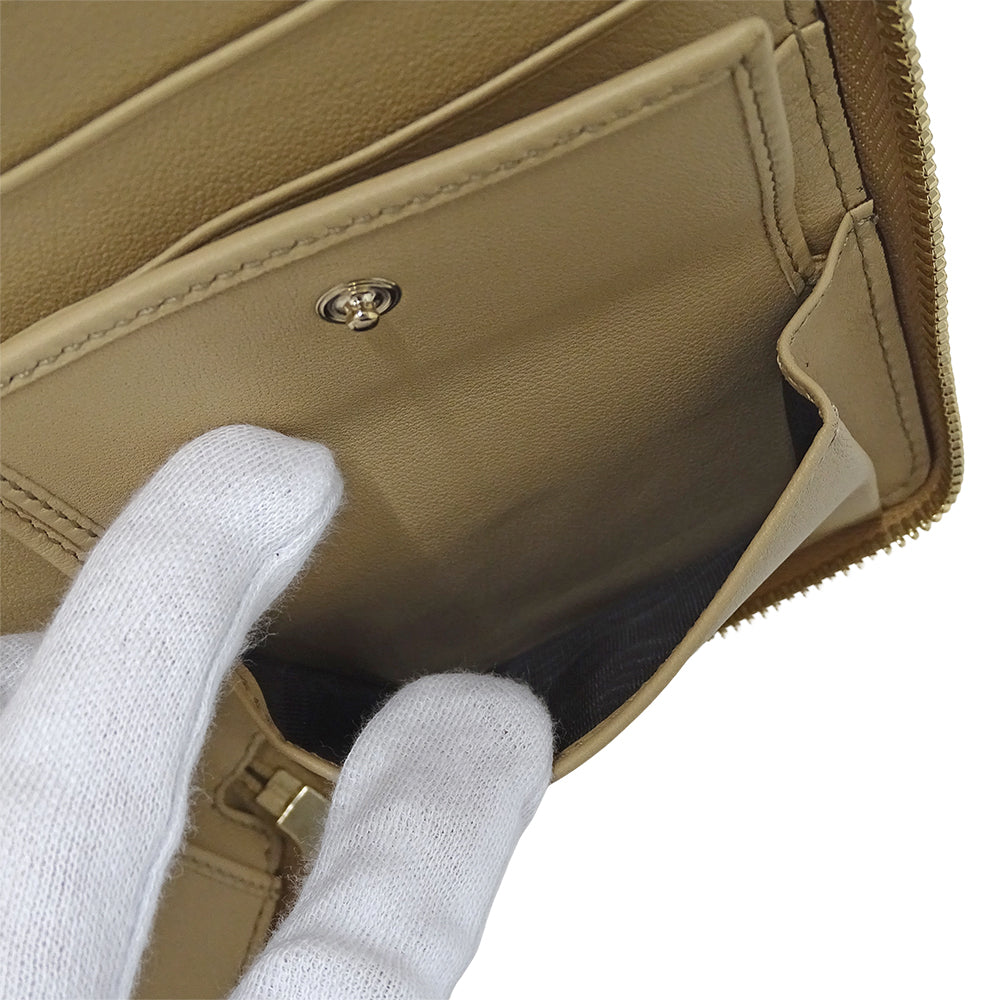 GUCCI グッチ 長財布 ディアマンテ ベージュ 321117 レザー レディース 【中古】