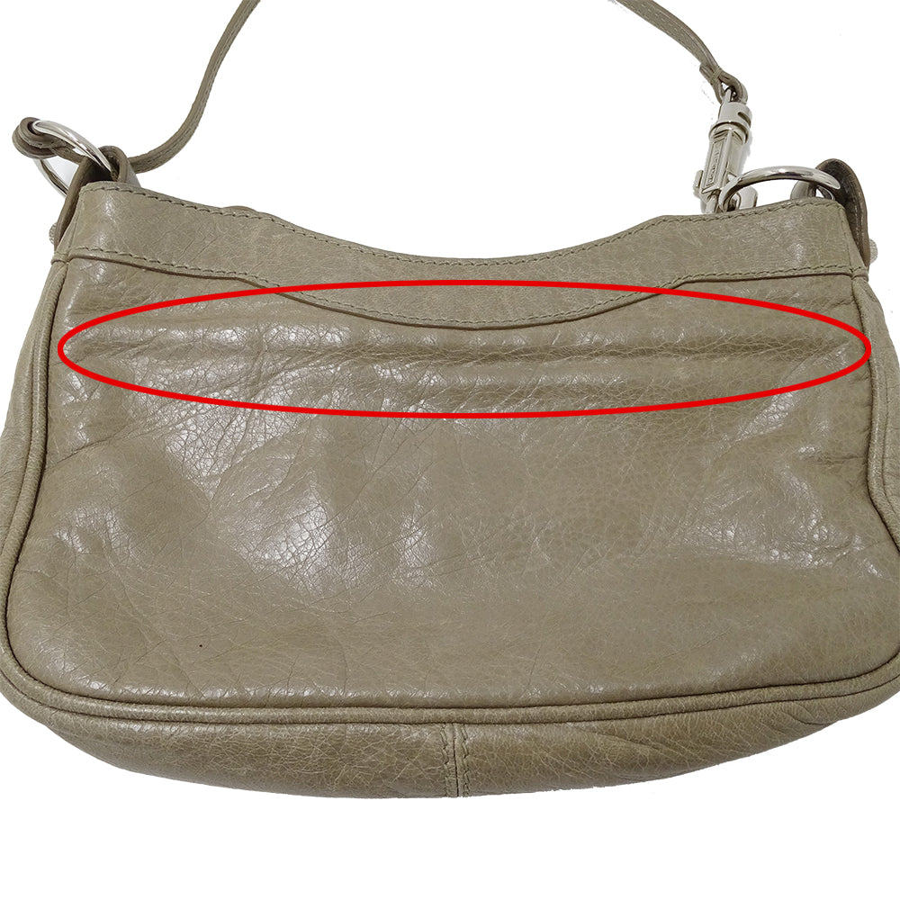 BALENCIAGA バレンシアガ ショルダーバッグ ベージュ グレージュ レザー レディース 【中古】