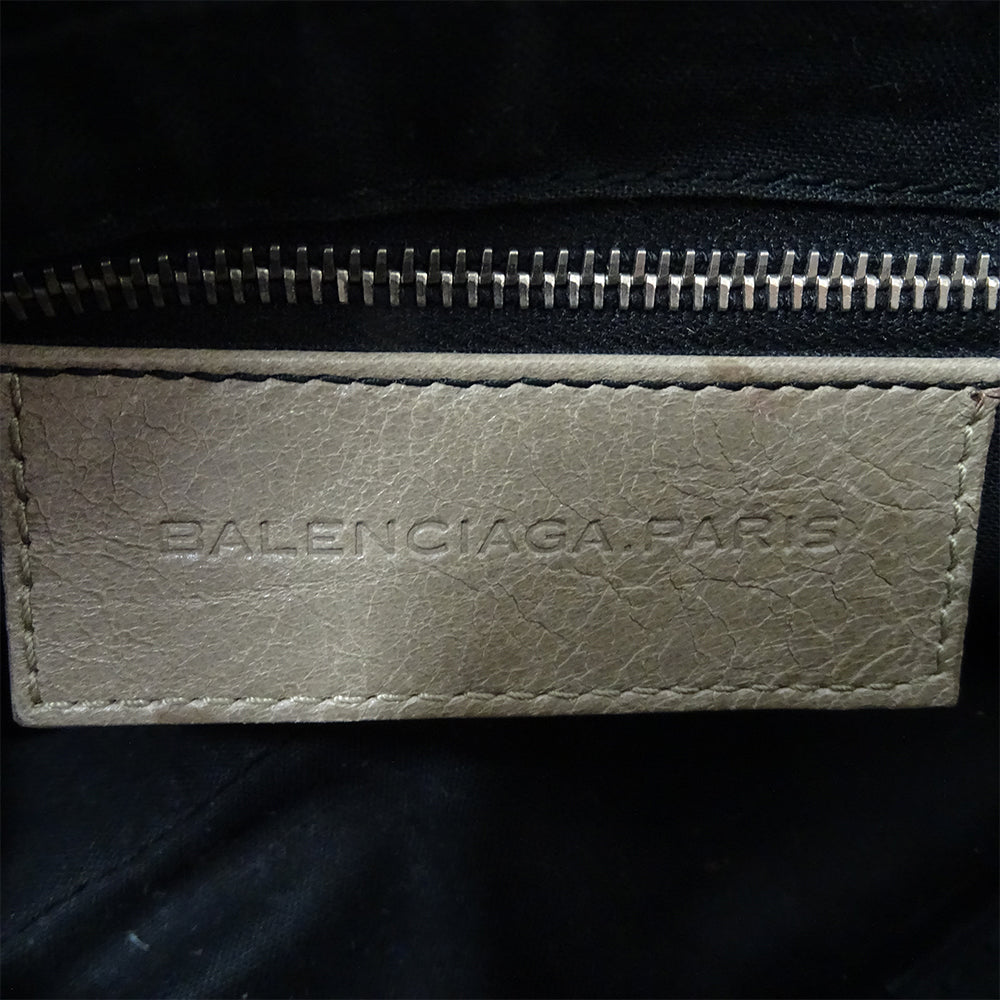 BALENCIAGA バレンシアガ ショルダーバッグ ベージュ グレージュ レザー レディース 【中古】