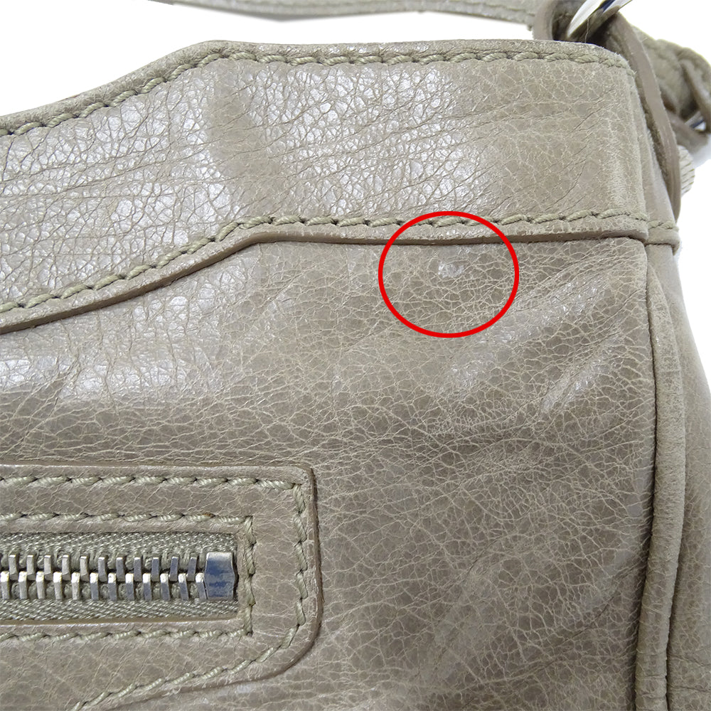 BALENCIAGA バレンシアガ ショルダーバッグ ベージュ グレージュ レザー レディース 【中古】
