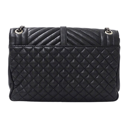 SAINT LAURENT サンローラン エンベロープ ラージ ショルダーバッグ ブラック レザー レディース 【中古】