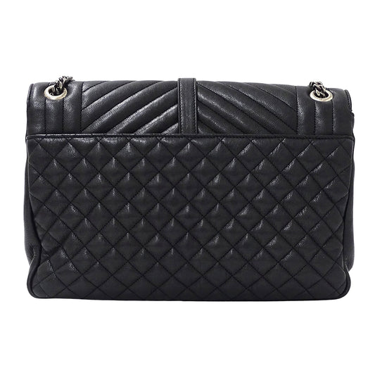 SAINT LAURENT サンローラン エンベロープ ラージ ショルダーバッグ ブラック レザー レディース 【中古】