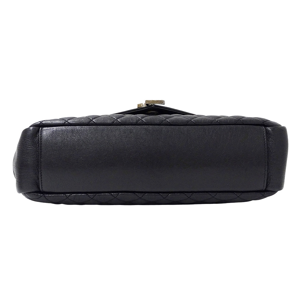 SAINT LAURENT サンローラン エンベロープ ラージ ショルダーバッグ ブラック レザー レディース 【中古】