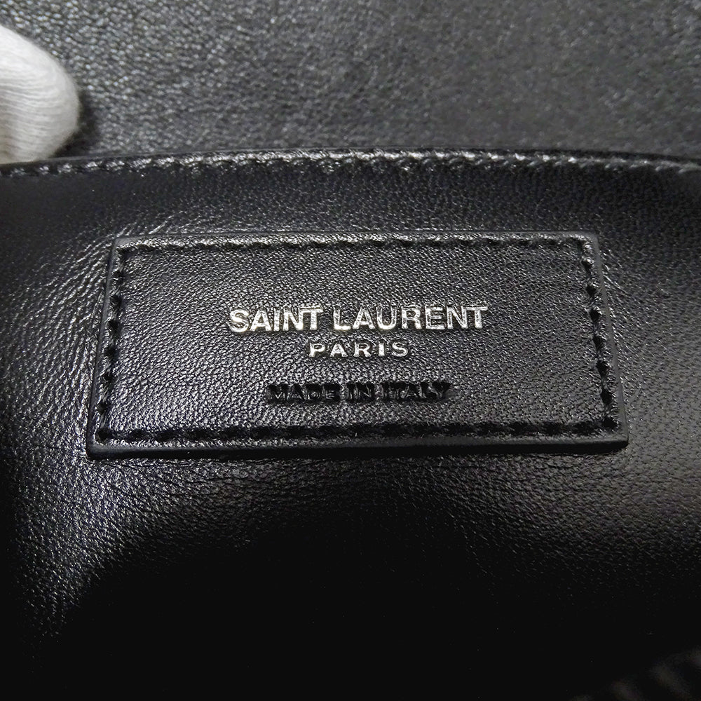 SAINT LAURENT サンローラン エンベロープ ラージ ショルダーバッグ ブラック レザー レディース 【中古】