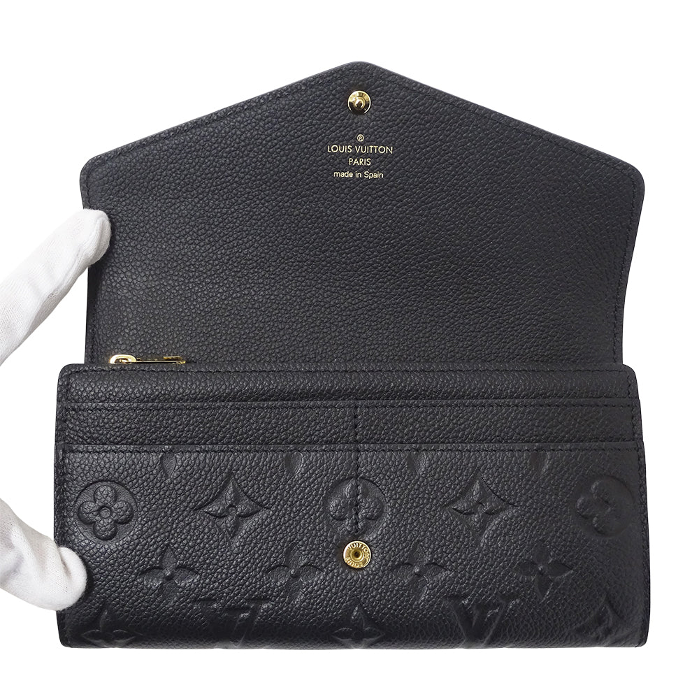 LOUIS VUITTON ルイ・ヴィトン ポルトフォイユ サラ 長財布 モノグラム アンプラント ノワール M82257 モノグラムアンプラント レディース 【中古】