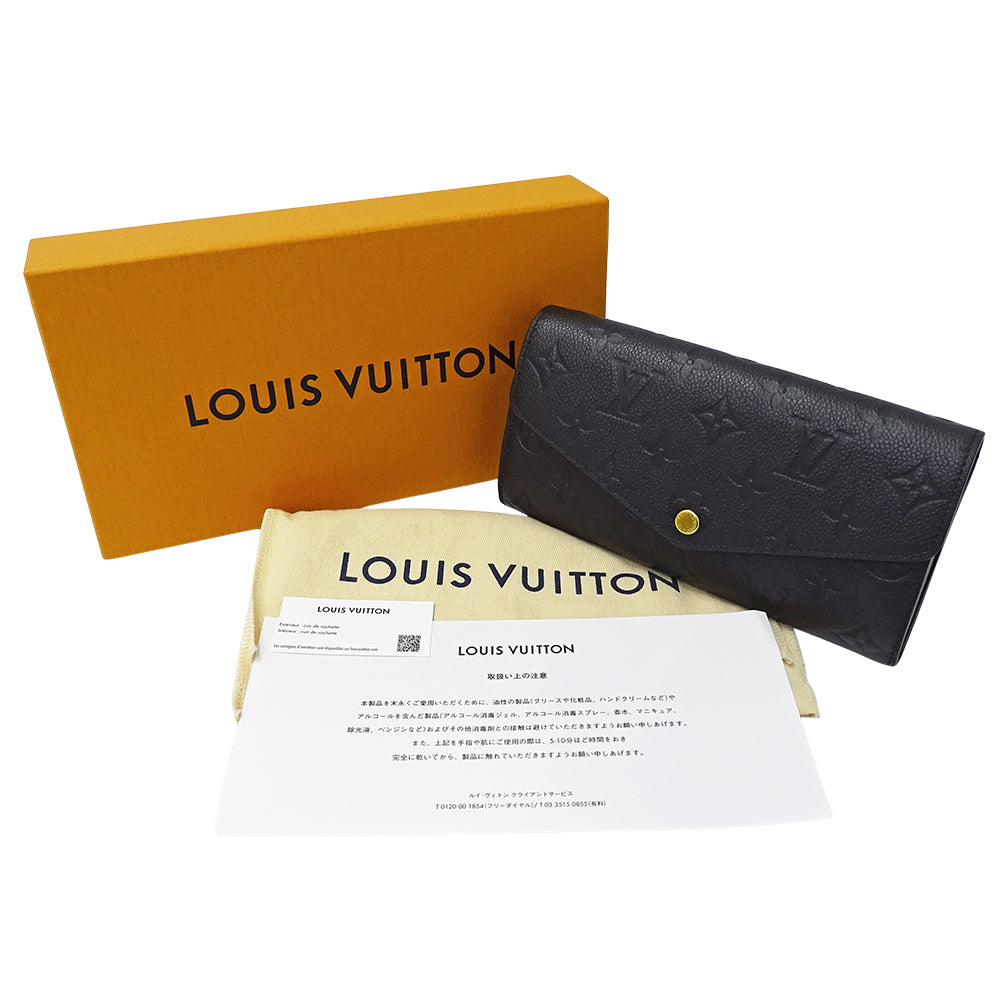 LOUIS VUITTON ルイ・ヴィトン ポルトフォイユ サラ 長財布 モノグラム アンプラント ノワール M82257 モノグラムアンプラント レディース 【中古】