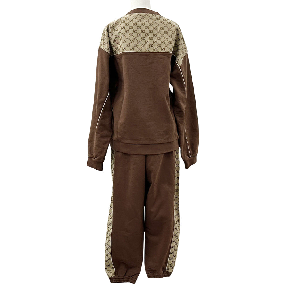 GUCCI グッチ コットンジャージーセットアップ その他セット GGキャンバス ブラウン ベージュ コットン メンズ 【中古】