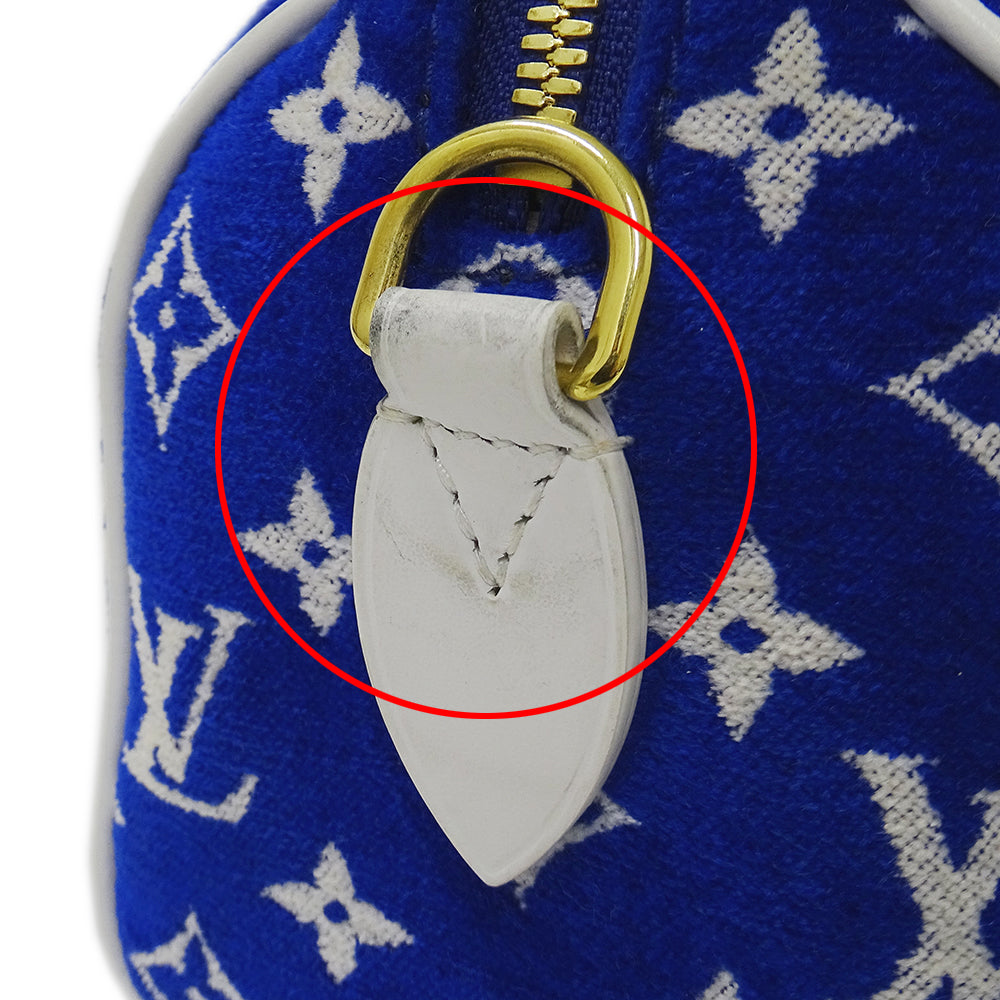 LOUIS VUITTON ルイ・ヴィトン スピーディ バンドリエール 20 2wayバッグ モノグラム ジャガード ベルベット ブルー M20751 レディース 【中古】