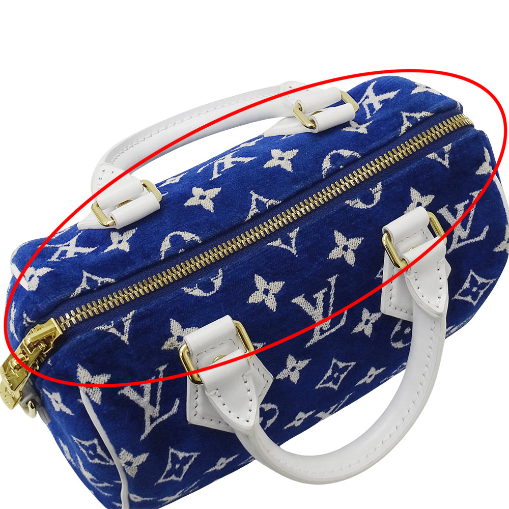 LOUIS VUITTON ルイ・ヴィトン スピーディ バンドリエール 20 2wayバッグ モノグラム ジャガード ベルベット ブルー M20751 レディース 【中古】
