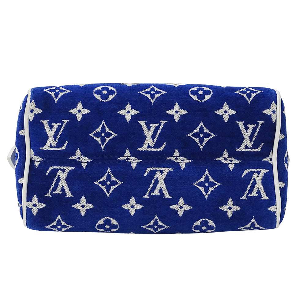LOUIS VUITTON ルイ・ヴィトン スピーディ バンドリエール 20 2wayバッグ モノグラム ジャガード ベルベット ブルー M20751 レディース 【中古】
