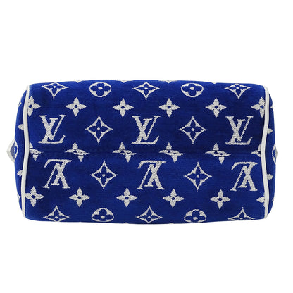 LOUIS VUITTON ルイ・ヴィトン スピーディ バンドリエール 20 2wayバッグ モノグラム ジャガード ベルベット ブルー M20751 レディース 【中古】