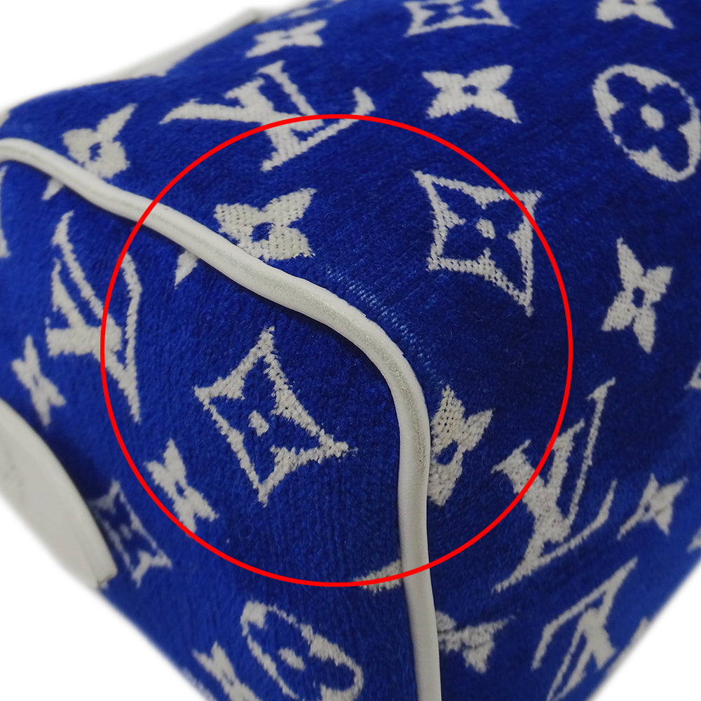 LOUIS VUITTON ルイ・ヴィトン スピーディ バンドリエール 20 2wayバッグ モノグラム ジャガード ベルベット ブルー M20751 レディース 【中古】