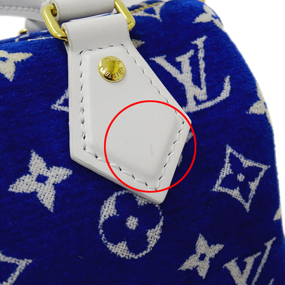 LOUIS VUITTON ルイ・ヴィトン スピーディ バンドリエール 20 2wayバッグ モノグラム ジャガード ベルベット ブルー M20751 レディース 【中古】