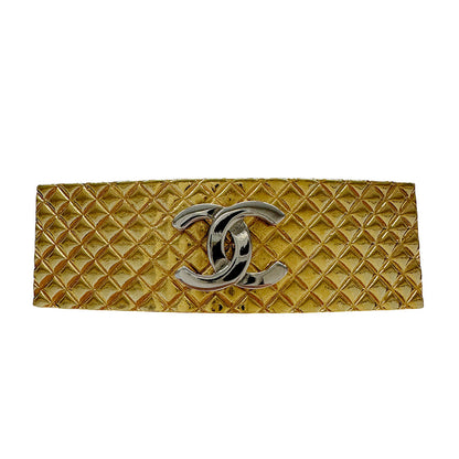 CHANEL シャネル マトラッセ ココマーク バレッタ メタル ゴールド レディース 【中古】