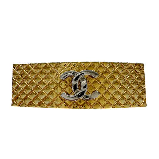 CHANEL シャネル マトラッセ ココマーク バレッタ メタル ゴールド レディース 【中古】