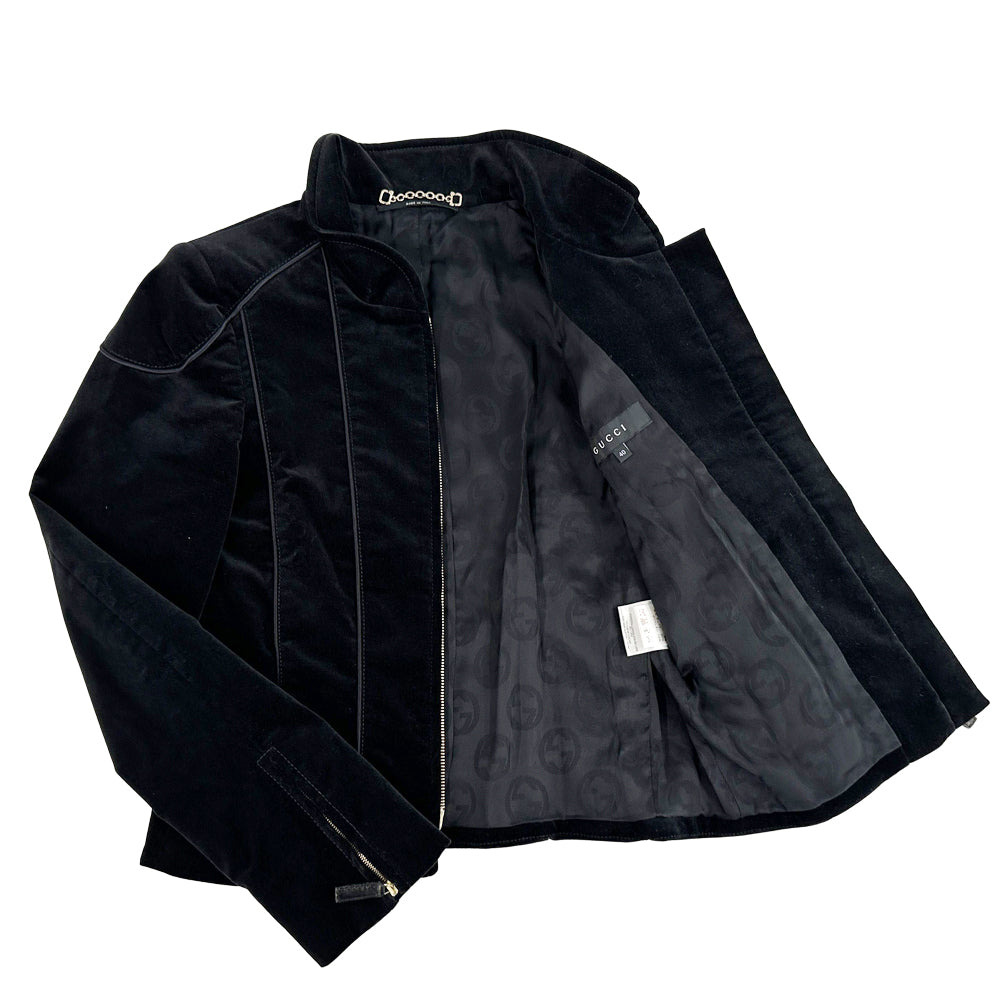 GUCCI グッチ ブルゾン ジャケット ブラック 165257 コットン レディース 【中古】