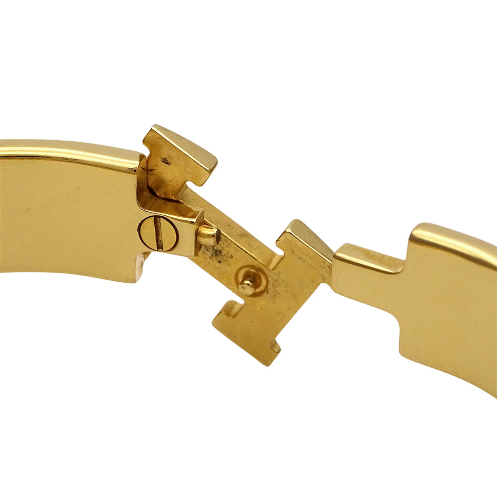HERMES エルメス クリックH PM ブレスレット メタル オレンジ ゴールド レディース メンズ 【中古】