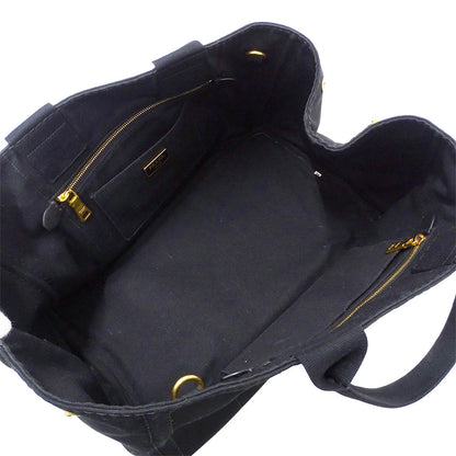 PRADA プラダ カナパL 2wayバッグ ブラック キャンバス レディース 【中古】