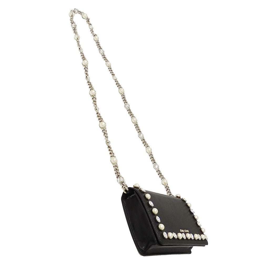 MIUMIU ミュウミュウ 2wayバッグ ブラック 5BP001 レザー レディース 【中古】
