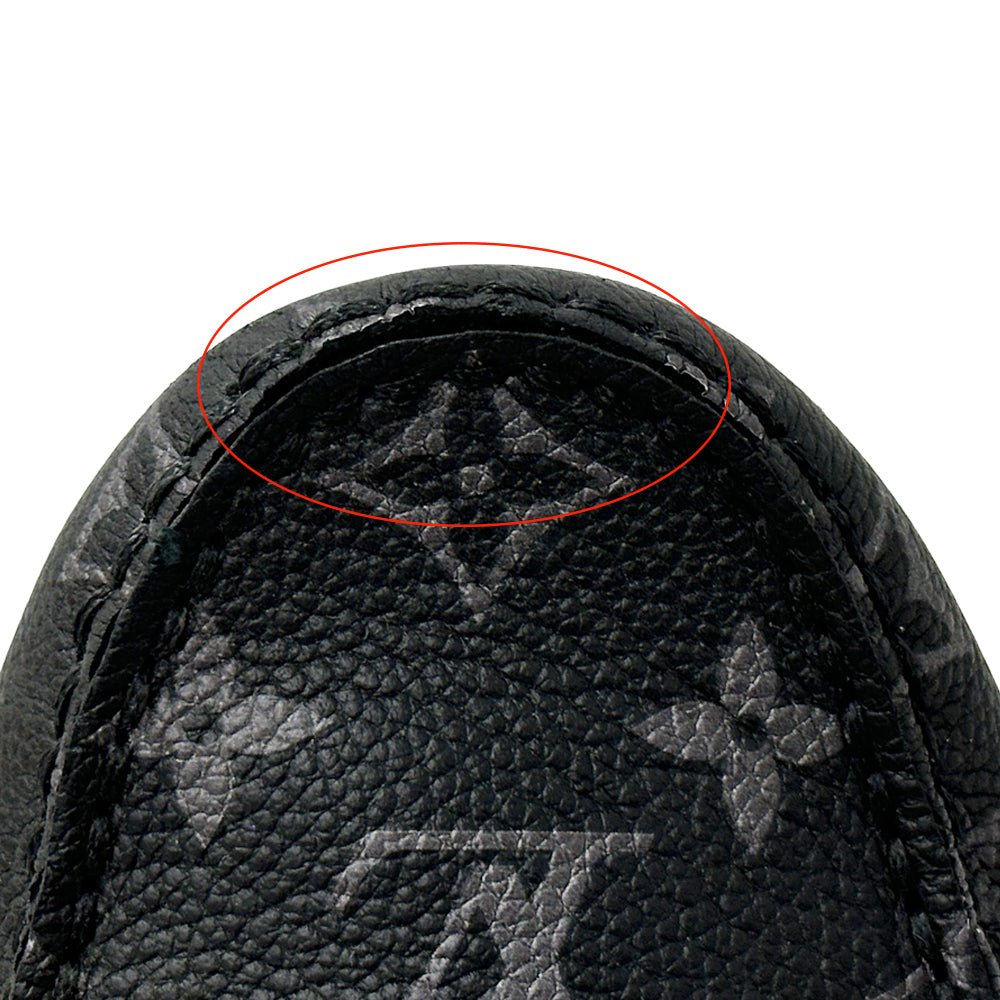 LOUIS VUITTON ルイ・ヴィトン LVドライバー ローファー モノグラム エクリプス ブラック グレー モノグラムエクリプス メンズ 【中古】