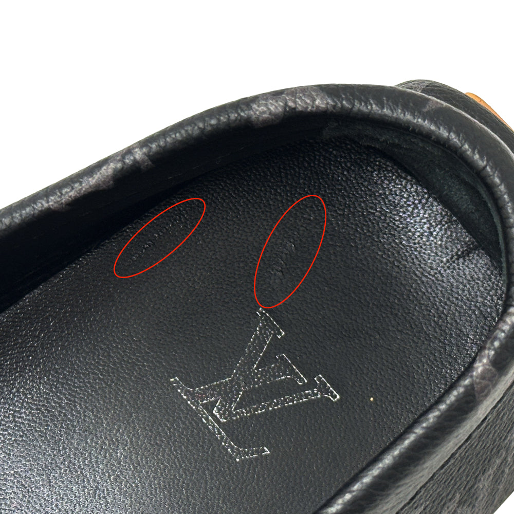 LOUIS VUITTON ルイ・ヴィトン LVドライバー ローファー モノグラム エクリプス ブラック グレー モノグラムエクリプス メンズ 【中古】