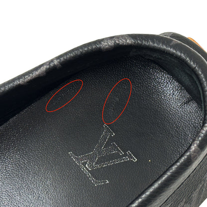 LOUIS VUITTON ルイ・ヴィトン LVドライバー ローファー モノグラム エクリプス ブラック グレー モノグラムエクリプス メンズ 【中古】