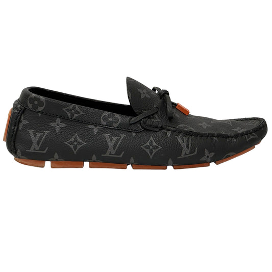LOUIS VUITTON ルイ・ヴィトン LVドライバー ローファー モノグラム エクリプス ブラック グレー モノグラムエクリプス メンズ 【中古】