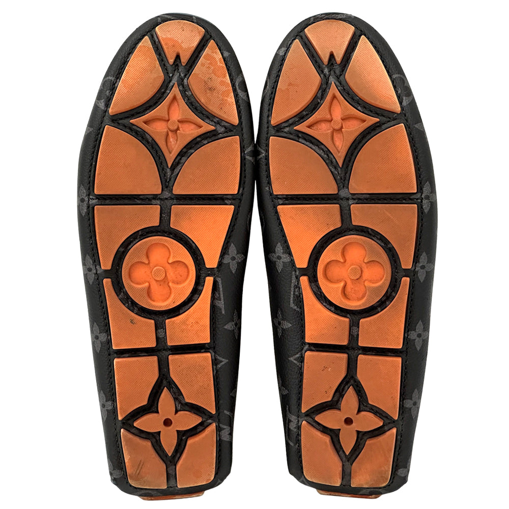 LOUIS VUITTON ルイ・ヴィトン LVドライバー ローファー モノグラム エクリプス ブラック グレー モノグラムエクリプス メンズ 【中古】
