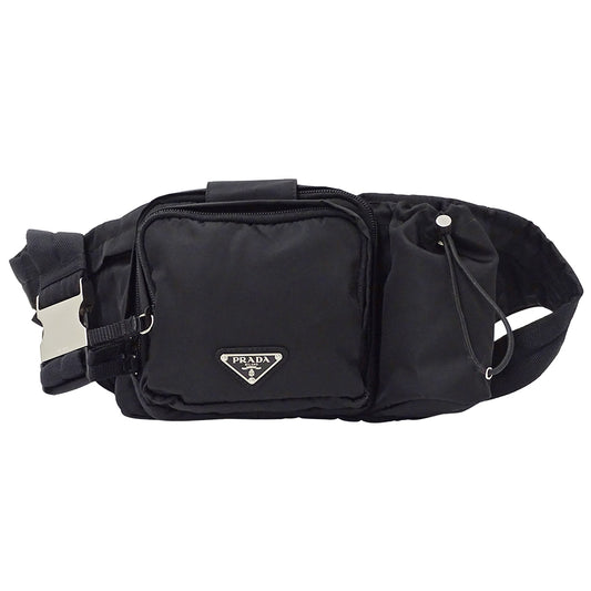 PRADA プラダ ボディ・ウエストバッグ ブラック 2VL056 ナイロン レディース メンズ 【中古】