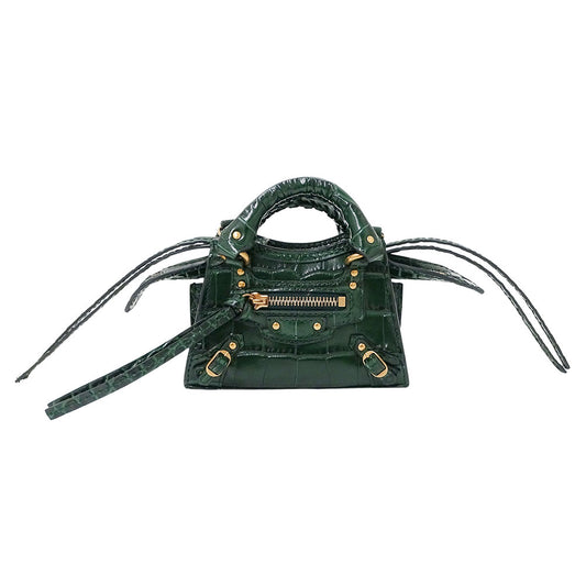 BALENCIAGA バレンシアガ ネオクラシック スーパーナノ 2wayバッグ グリーン 669537 レザー レディース 【中古】