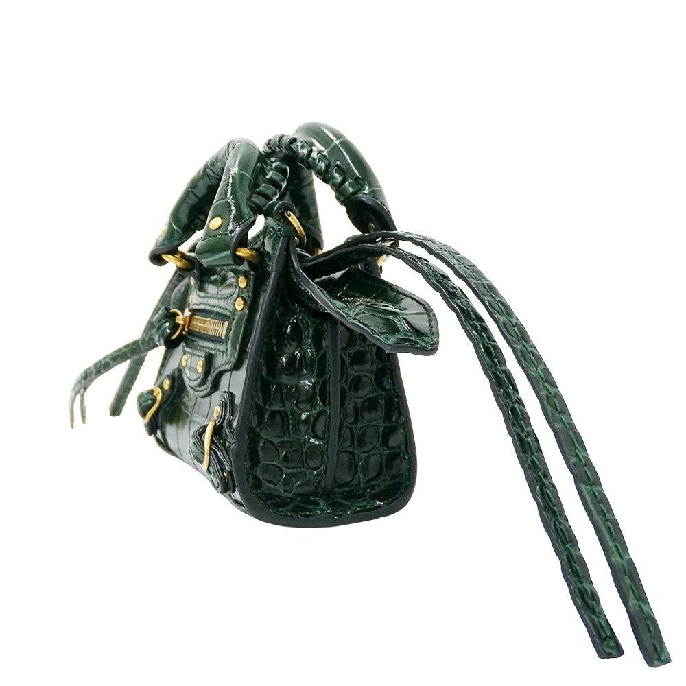BALENCIAGA バレンシアガ ネオクラシック スーパーナノ 2wayバッグ グリーン 669537 レザー レディース 【中古】