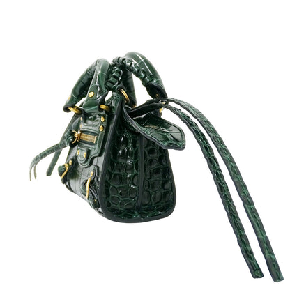 BALENCIAGA バレンシアガ ネオクラシック スーパーナノ 2wayバッグ グリーン 669537 レザー レディース 【中古】
